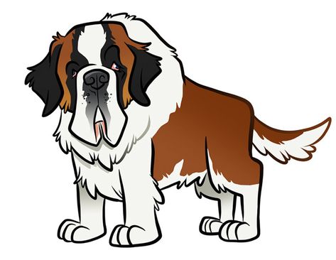 St. Bernard, Steve Rampton on ArtStation at https://www.artstation.com/artwork/e0RRqY St Bernard Drawing, Saint Bernard Drawing, Paw Print Drawing, Labrador Silhouette, Dachshund Cartoon, St Bernards, Custom Dog Art, St Bernard Puppy, Famous Dogs