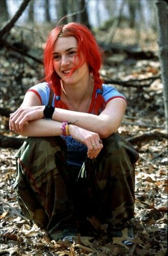 Kate Winslet as Clementine in 'Eternal Sunshine Of The Spotless Mind' #katewinslet #red #redhair #redlips #redhead #girl #smile #film #actress #beautiful #hair #hairstyle #blue #nature #love #amazing #pretty #longhair #eternalsunshineofthespotlessmind Eternal Sunshine Of The Spotless Mind, Eternal Sunshine, Kate Winslet, In The Woods, Red Hair, A Woman, Forest, Red, Hair