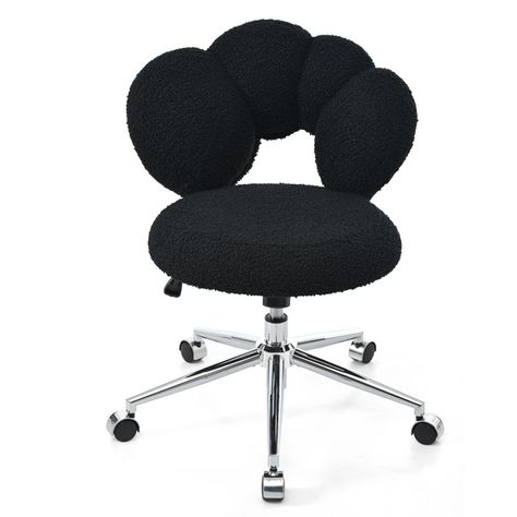 Ivy Bronx 360°Swivel Height Adjustable,Home Office Chair | Wayfair High Office Chair, Ceiling Fan Shades, Vanity Black, Black Ivy, Kids Desk Chair, Home Office Chair, Adjustable Chairs, Teddy Fabric, Kids Headboard