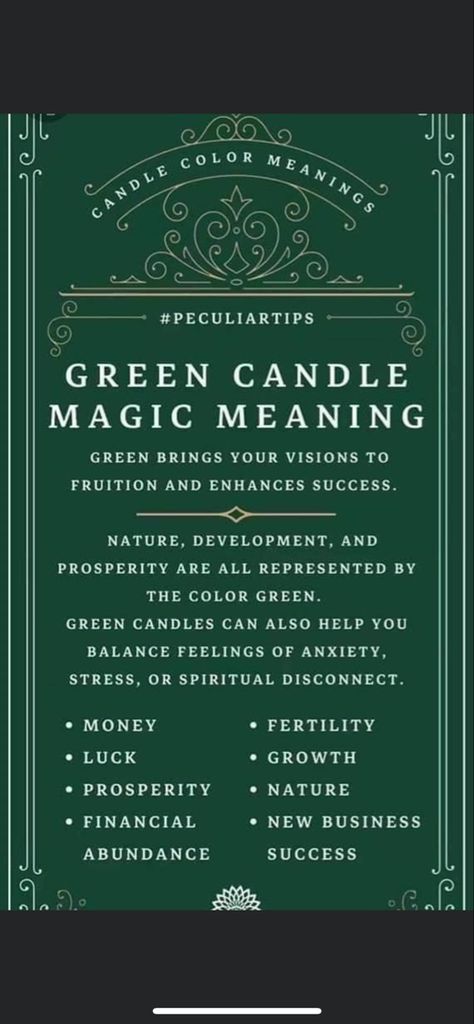 Credit: The Fae Wytch on facebook. Green Candle Magic, Candle Color Meanings Magic, Candle Meanings, Candle Magik, Candle Meaning, Candle Color Meanings, Candle Magic Spells, Wiccan Magic, Positive Vibrations