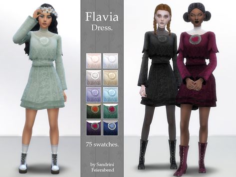 Witchy Dress, Vintage Lace Dress, Sims Clothes, Detective Novels, Sims 4 Mm Cc, Sims 4 Cc Folder, Sims 4 Dresses, Sims 4 Mm, Sims Four