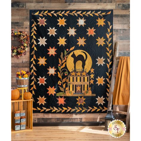 Midnight Silhouette Quilt Kit - RESERVE Fall Quilt, Halloween Sewing, Blackbird Designs, Laser Cut Kit, Birdhouse Designs, Applique Kit, Primitive Gatherings, Holiday Quilts, Fall Quilts