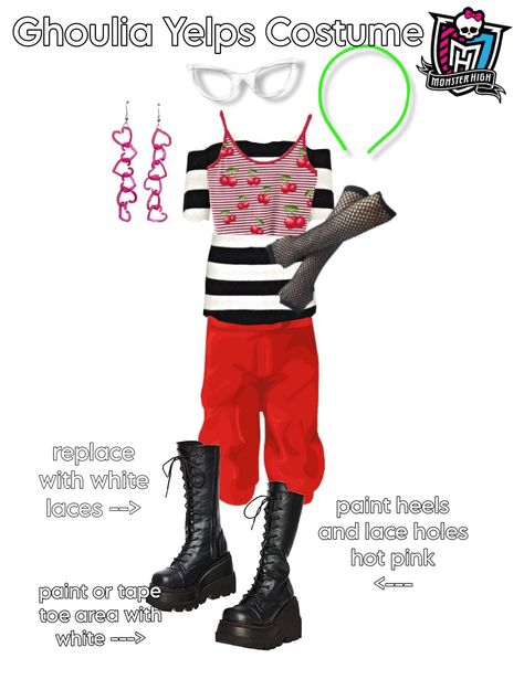 Ghoulia Yelps Costume, Ghoulia Yelps Inspired Outfits, Ghoulia Costume, Ghoulia Yelps Cosplay, Ghoulia Yelps Outfit Inspiration, Ghoulia Yelps Outfit, Dawn Of The Dance Ghoulia, Gouliah Monster High Costume, Monster High Doll Ghoulia