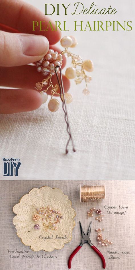 Diy Pearl Bobby Pins, Hair Jewelry Diy How To Make, How To Make Hair Jewelry, Diy Wedding Hair Pieces, Hair Jewelry Diy, Diy Hair Jewelry, Diy Hair Pieces, Hairpin Diy, Hair Pins Diy