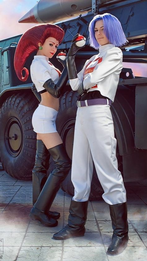 Jesse And James, Cosplay Pokemon, Best Cosplay Ever, One Punch Man Anime, Pokemon Cosplay, Couple Costumes, Cool Cosplay, Halloween Costume Outfits, Team Rocket