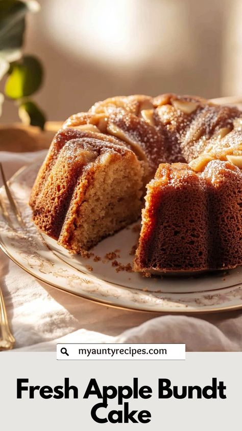 Packed with real apples and a hint of cinnamon, this Fresh Apple Bundt Cake is moist, flavorful, and perfect for fall desserts. It’s an easy yet impressive cake that brings comfort and warmth to any occasion, making it a go-to for apple lovers! Easy Apple Bundt Cake With Fresh Apples, Apple Spiced Bundt Cake, Cinnamon Apple Pound Cake, Fresh Apple Pound Cake, Apple Walnut Bundt Cake, Upside Down Apple Bundt Cake, Recipe For Fresh Apple Cake, Harvest Apple Cake, The Best Apple Cake