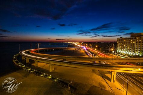 Off ramp over the ocean to Downtown Biloxi, Mississippi Ocean Springs Mississippi, Biloxi Mississippi, Missing Home, Ocean Springs, Apartment Buildings, Nice Pictures, Southern Comfort, Gulf Coast, City Aesthetic