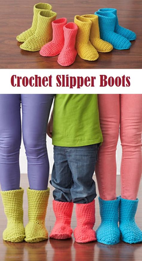 Crochet Boots Free Pattern, Crochet Slipper Boots, Easy Crochet Slippers, Crochet Slipper, Crochet Slippers Free Pattern, Accessories Crochet, Crochet Baby Boots, Crochet Shoes Pattern, Colorful Slippers