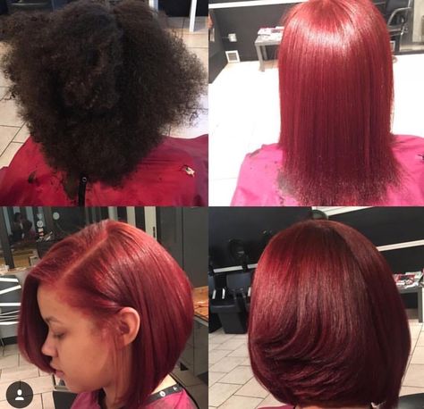 Natural Haircut + Color Burgundy Natural Hair, Dominican Blowout, Natural Hair Highlights, Short Natural Hairstyles, Biolage Hair, Natural Hairstyles For Black Women, Pressed Natural Hair, Hairstyles Natural Hair, Silk Press Natural Hair