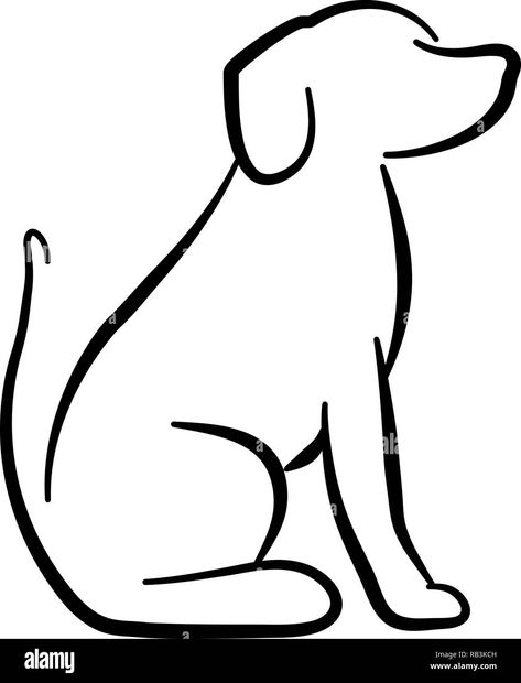 Descargar este vector: Silueta de perro sentado en blanco - RB3KCH de la biblioteca de Alamy de millones de fotografías, ilustraciones y vectores de alta resolución. Sitting Tattoo, Sitting Silhouette, Pottery Images, Stencils Printables Templates, Dog Stencil, Dog Outline, Stencils Printables, Christmas Card Crafts, Tattoo Outline