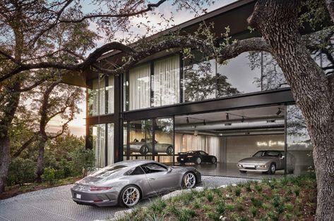 Photo 11 of 11 in This Epic, 17-Car Garage in Austin Tips its Hat to “Ferris Bueller’s Day Off” - Dwell Garage Showroom, Ferris Bueller’s Day Off, Architecture Renovation, Auto Garage, Ultimate Man Cave, Luxury Garage, Ferris Bueller, Modern Garage, Custom Garages