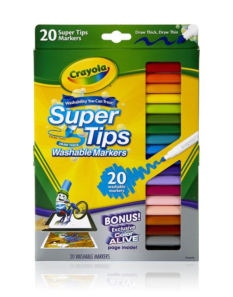 Crayola 20 Ct Washable Super Tip Markers Only $3.97! Crayola Supertips, Super Tips, Crayola Markers, Washable Markers, Book Markers, Coloring Markers, Markers Set, Permanent Marker, Colored Pens