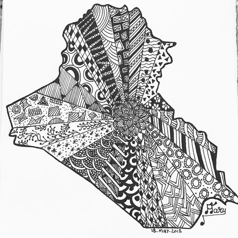 Iraq’s map, doodled 😬🇮🇶 Iraq Map, Artistic Drawings, Famous Buildings, Iraq, Doodles, Abstract Artwork, Map, Embroidery, Drawings