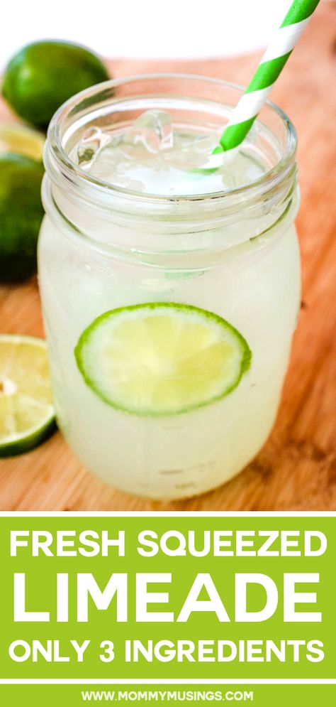 Things To Make With Fresh Limes, Lime Juice Recipes, Limeade Margarita, Limeade Drinks, Limeade Recipe, Lime Drinks, Kids Punch, Alcoholic Punch, Summer Eats