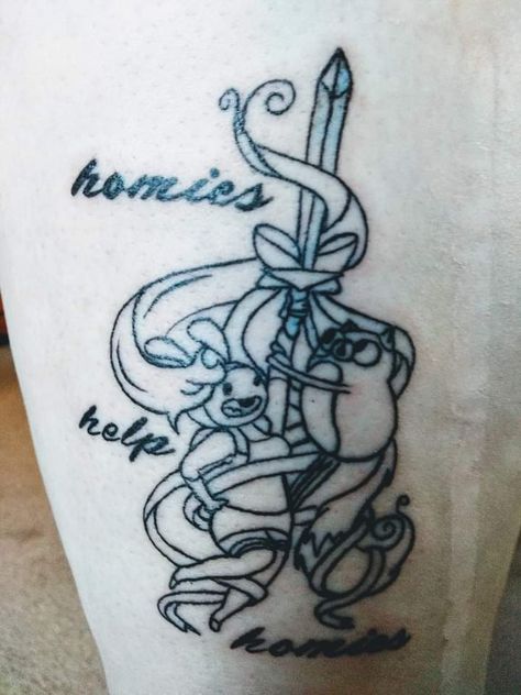 Best friend and I got matching Fionna & Cake tattoos. #HomiesHelpHomies- ThorGift.com - If you like it please buy some from ThorGift.com Fionna And Cake Tattoo, Cake Tattoo, Fionna And Cake, Best Friend, Best Friends, Tattoos, Cake, Travel