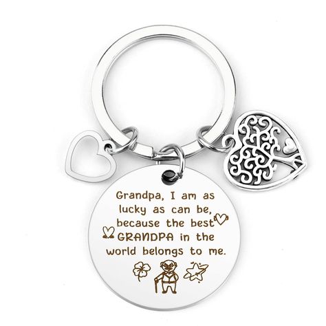 PRICES MAY VARY. 🎁Gifts for Grandpa: Front engraved "Grandad, I am as lucky as can be, because the best GRANDAD in the world belongs to me." A short but meaningful sentence, I love my grandpa and my grandpa loves me, and in my heart, my grandpa is the best grandpa ever. Grandparents gifts mens gift gifts for men grandpa fathers day gift grandpa gifts ideas grandfather fathers day gift fathers day gifts for grandpa from grandson keychain for grandpa father day grandpa gifts grandpa keychain gift Fathers Day Gifts For Grandpa, Grandparents Gifts, Meaningful Sentences, Gifts For Grandpa, Grandpa Birthday Gifts, Best Grandpa, Grandparents Day Gifts, Grandpa Birthday, Grandfather Gifts