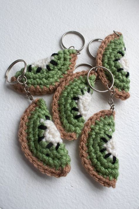 Fruit Slice Crochet Keychains (Watermelon or Kiwi) 😍 Save This Pin, Then Visit Our Website crochet baby blanket with appliques, winnie the pooh crochet appliques, crochet wall appliques, crochet xmas appliques, 3d crochet appliques, small crochet appliques free pattern, crochet lace appliques, how to sew appliques on crochet, easy crochet appliques, crochet christmas tree appliques Kiwi Crochet, Crochet Kiwi, Winnie The Pooh Crochet, Crochet Keyrings, Pooh Crochet, Keychains Crochet, Crochet Keychains, Crochet Feather, Wall Appliques