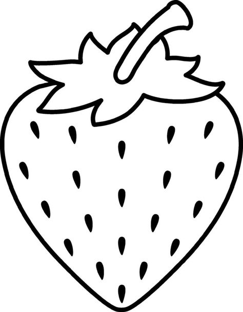 Strawberry Doodle, Strawberry Pictures, Strawberry Clipart, Strawberry Drawing, Outline Pictures, Strawberry Color, Fruit Coloring Pages, Sketching Tips, Heart Coloring Pages