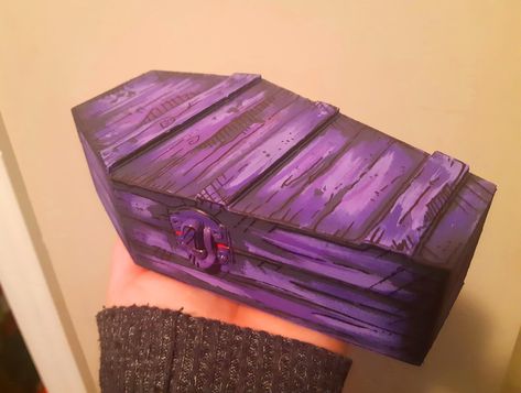 Coffin Box Art, Coffin Jewelry Box Diy, Coffin Jewelry, Coffin Ring, Coffin Box, Jewelry Box Diy, Box Diy, Engagement Ring Box, Blue Box