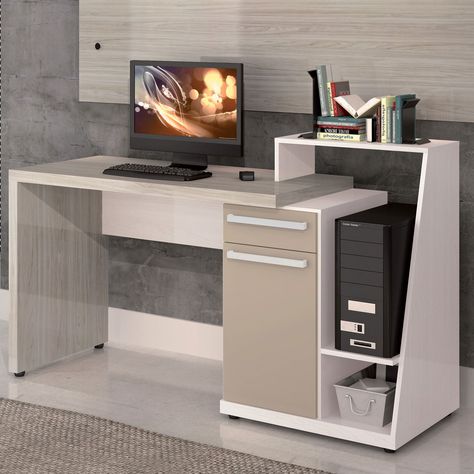 DIY computer desk ideas - do you want to make your own computer desk for your room or dorm? This is 21 list of DIY computer desk ideas with plans for your guide! Computer Table Design, Reka Bentuk Bilik Tidur, Computer Desk Design, Diy Computer Desk, Study Table Designs, Office Table Design, Computer Desks For Home, Modern Computer Desk, Trendy Living Rooms