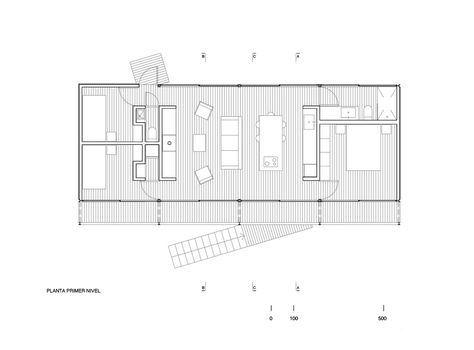 Gallery of House Plans Under 100 Square Meters: 30 Useful Examples - 45 #Madera Remote House, Mobile House, Modular Housing, Urban Cottage, Long House, Student Housing, Small House Floor Plans, Wooden Houses, Box Houses