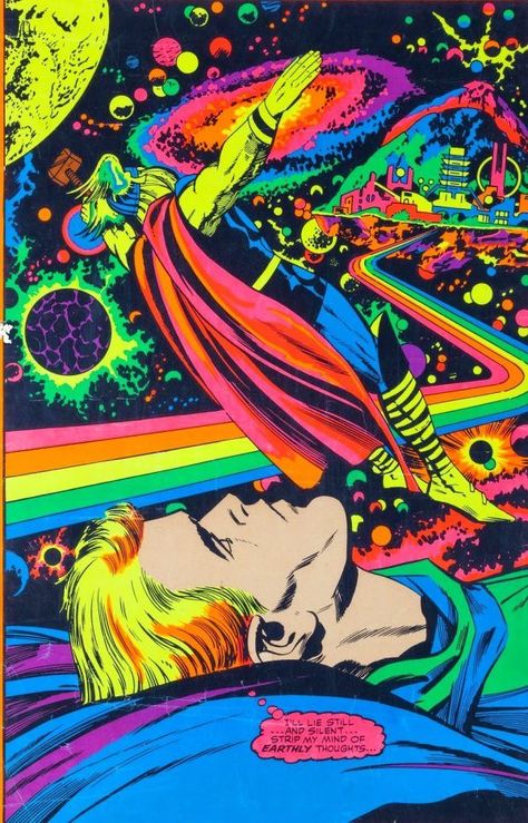 Blacklight Posters, Jack Kirby Art, 70s Sci Fi Art, Black Light Posters, Kirby Art, Psy Art, Marvel Posters, Jack Kirby, Trippy Art