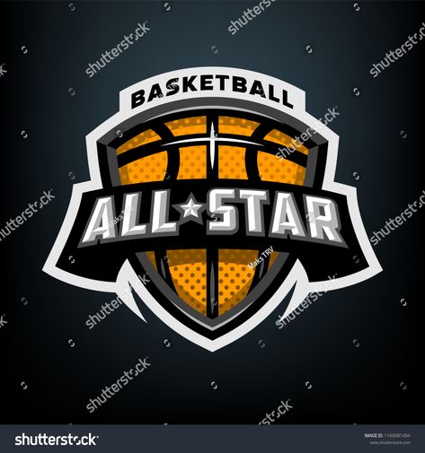 All star basketball, sports logo emblem on a dark background. #Ad , #Ad, #sports#basketball#star#logo All Star Basketball, Basketball Logo Design, Nothing But Pixies, Basketball Logo, Football Heart, Logo Basketball, Basketball Star, Sport Icon, Sports Graphic Design