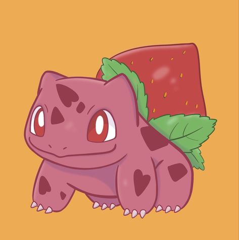 Strawberry Bulbasaur pokemon drawing cute drawing digitalart Cute Bulbasaur Drawing, How To Draw Bulbasaur, Strawberry Bulbasaur, Bulbasaur Painting, Pink Bulbasaur, Bulbasaur Drawing, Dinosaur Wallpaper, Kawaii Things, Wood Burning Crafts