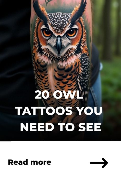 20 Owl Tattoos You Need to See Geometric Owl Tattoo, Unique Wrist Tattoos, Tattoo Process, Octopus Tattoos, Yakuza Tattoo, Trash Polka Tattoo, Owl Tattoo Design, Tree Of Life Tattoo, Unique Products Design