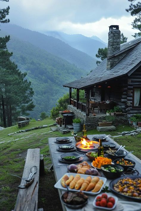 Home In The Mountains Aesthetic, Natural Lifestyle Aesthetic, Mountain Living Aesthetic, Nature House Aesthetic, House In The Mountains Aesthetic, Mountain House Aesthetic, Alli Core, Campo Aesthetic, Mountain Cottage Interiors