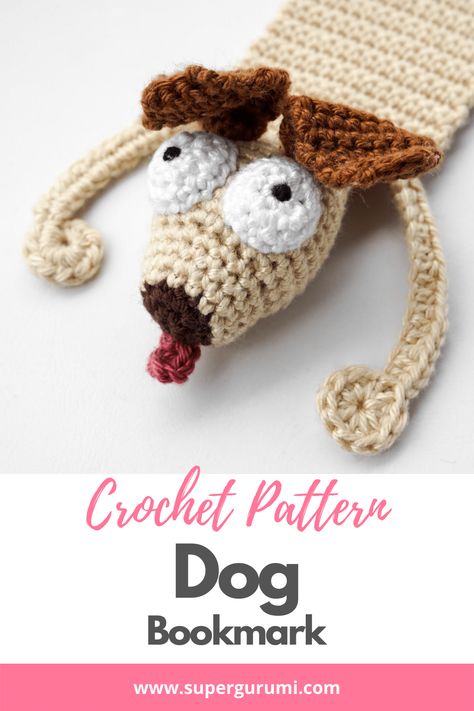 Bookmark Crochet Tutorial, Bookmark Crochet Pattern, Diy Crochet Animals, Bookmark Easy, Bookmark Diy, Bookmark Crochet, Amigurumi Dog, Crochet Bookmark Pattern, Crochet Bookmark