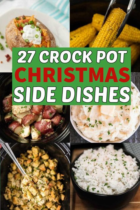 If you looking for Crockpot Side Dishes for Christmas these 27 recipes will help. From dips to mac and cheese these dishes are easy to make. Save room in your oven and make your side dishes in the slow cooker. #eatingonadime #christmassidedishes #crockpotrecipes Easy Crockpot Side Dishes, Side Dishes For Christmas, Dishes For Christmas, Christmas Crockpot Recipes, Cheesy Potatoes Crock Pot, Slow Cooker Scalloped Potatoes, Crock Pot Sweet Potatoes, Crock Pot Baked Potatoes, Crockpot Christmas