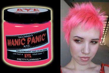 Manic Panic CREAM dye- Pretty Flamingo (Glows under blacklight!) Manic Panic Pretty Flamingo, Multi Colored Hair, Punk Clothing, Coloured Hair, Nice Hair, Manic Panic, Flamingo Pink, Hair Coloring, Clip In Extensions