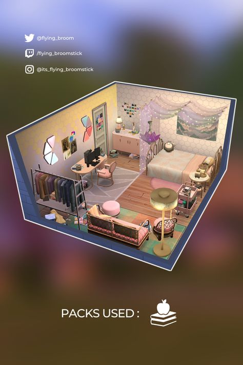 Sims 4 High School Years Bedroom, Sims Room, Sims 4 Loft, Teenagers Bedroom, Sims Memes, Gamer Bedroom, The Sims 4 Lots, Play Sims 4