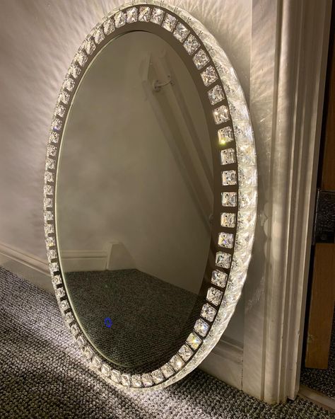 Shaz Lighting on Instagram: “This is another beautiful LED touchscreen mirror we do. All with the highest quality  k9 crystals 💎💎 All our lightings change 3 colours 💡…” Touchscreen Mirror, Vanity Tables, Corner Sink, Pedestal Sink, Small Bathroom Decor, Vanity Table, Normal Life, Design Tips, Glass Door