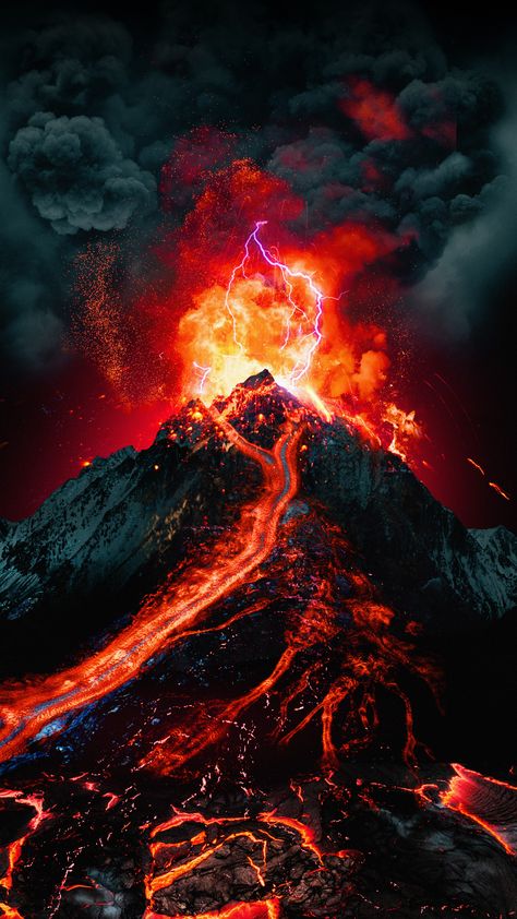 Volcano Wallpaper, Volcano Pictures, Lion Of Judah Jesus, Volcano Eruption, Hell Fire, Flow Painting, Heaven Art, Photo Background Images Hd, Lava Flow