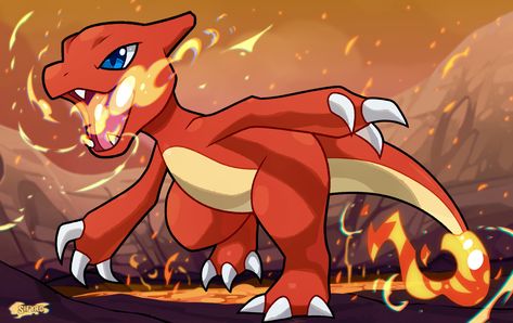 Pokemon Charmeleon Chameleon Craft, Charmeleon Pokemon, Charmander Charmeleon Charizard, Fire Pokemon, Chameleon Art, Lucario Pokemon, Pokemon Official, Pokemon Starters, Oc Pokemon