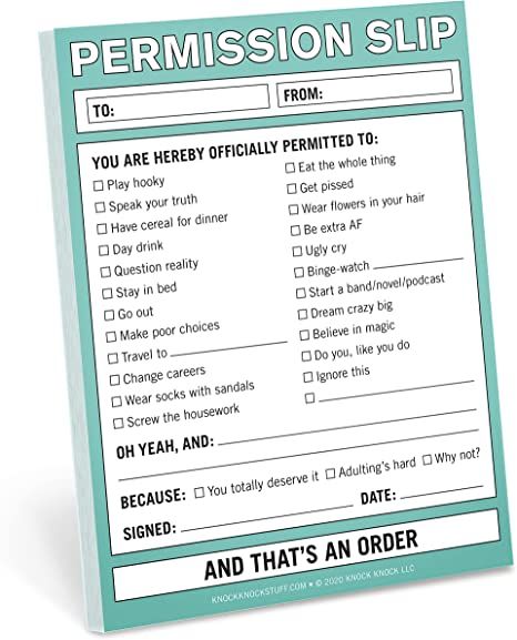 Knock Knock Notes, Knock Knock Pads, Funny Certificates, Be A Nice Person, Permission Slip, Funny Note, Nice Person, Pay Bills, Clever Gift