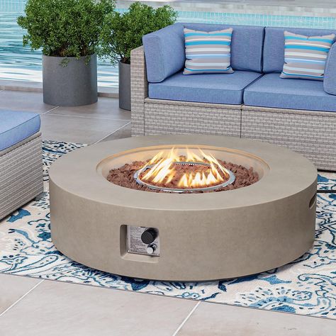 Summer Vibes..Fire Pit Coffee Table Round Propane Fire Pit, Modern Outdoor Firepit, Propane Fire Bowl, Fire Pit Coffee Table, Outdoor Propane Fire Pit, Outdoor Evening, Outdoor Fire Pit Table, Propane Fire Pit Table, Propane Fire Pit