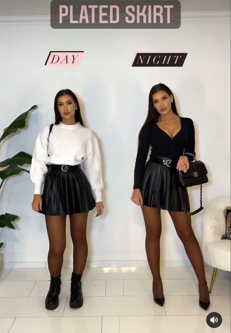 Spring Black Boots Outfit, Skater Skirt Outfit Winter, Leather Pleated Skirt Outfit Winter, Leather Pleated Mini Skirt Outfit, Pleated Mini Skirt Outfit Winter, Black Pleated Skirt Outfit Winter, Plaid Pleated Skirt Outfit, Leather Pleated Skirt Outfit, Pleated Leather Skirt Outfit