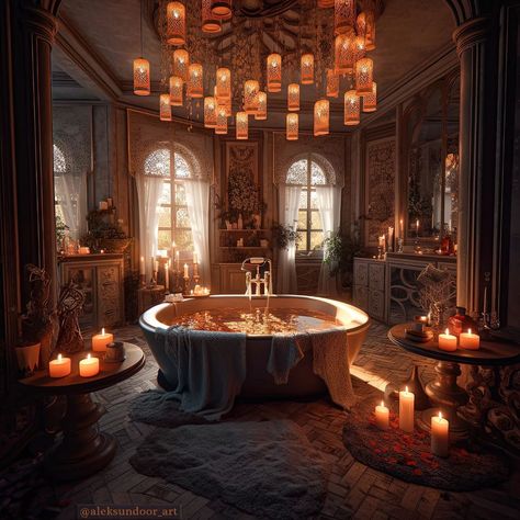 Arabian Nights Bedroom, Cottage Core House, Castle Bedroom, Fantasy Rooms, Castles Interior, Landscape Concept, Fantasy Homes, Spa Room, Fantasy House