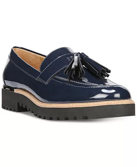 Franco Sarto - Carolynn Loafer Flats Navy Loafers, Loafers Outfit, Loafers Online, Platform Loafers, Platform Heels Chunky, Tassel Loafers, Franco Sarto Shoes, Franco Sarto, Lug Sole