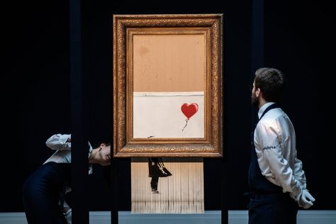 The 20 photographs of the week | Art and design | The Guardian Banksy Paintings, Its A Girl Balloons, Ornate Frame, British Artist, Banksy, Shanghai, Art World, Cool Photos, Street Art