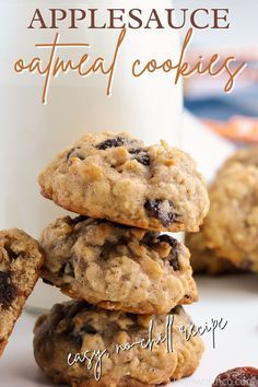 Applesauce Oatmeal Cookies, Applesauce Cookies Recipes, Applesauce Oatmeal, Oatmeal Applesauce Cookies, Applesauce Cookies, Peanut Butter Blossom Cookies, Apple Sauce Recipes, Crispy Cookies, Quit Drinking