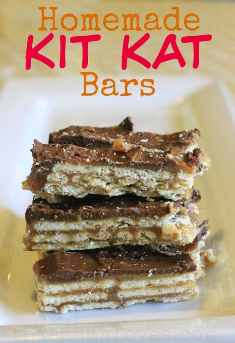 Kit Kat Recipes, Kitkat Bars, Kit Kat Bars, Homemade Candies, Semi Sweet Chocolate Chips, Brownie Bar, Kit Kat, Candy Recipes, Bars Recipes