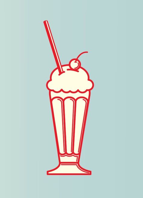 Milkshake art making us thirsty . . . Milkshake Drawing, Scream Logo, Sweets Illustration, Ice Logo, Drawing Pics, Ice Cream Logo, Ice Cream Illustration, Ice Cream Brands, American Diner