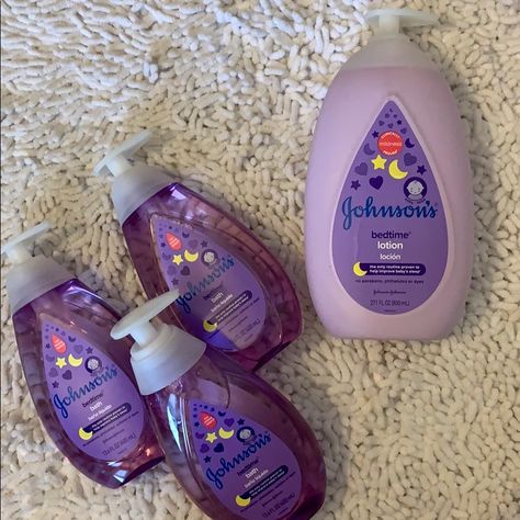 Brand New! 3 Bedtime Bath (13.6 Fl. Oz) And 1 Bedtime Lotion (27.1 Fl. Oz) Watermelon Candle, Johnsons Baby, Aesthetic Skincare, Bath And Body Works Perfume, Shower Skin Care, Nails Colors, Baby Lotion, Purple Shampoo, Body Care Routine