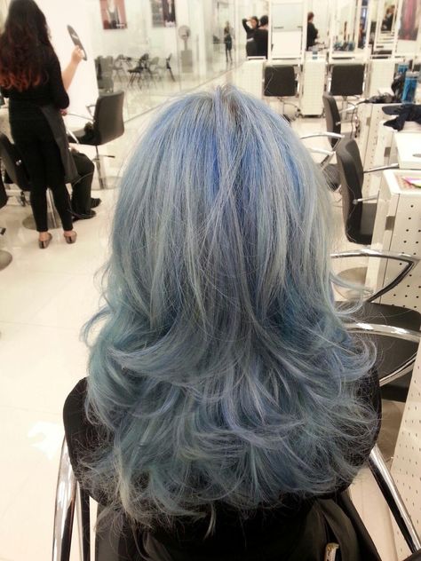 Blue hair blowdry at Toni and Guy braintree Blue Hair Faded, Greyish Blue Hair, Ashy Blue Hair, Dusty Blue Hair, Ash Blue Hair, Hair Blowdry, Blonde And Blue Hair, Mens Blue Hair, Human Features