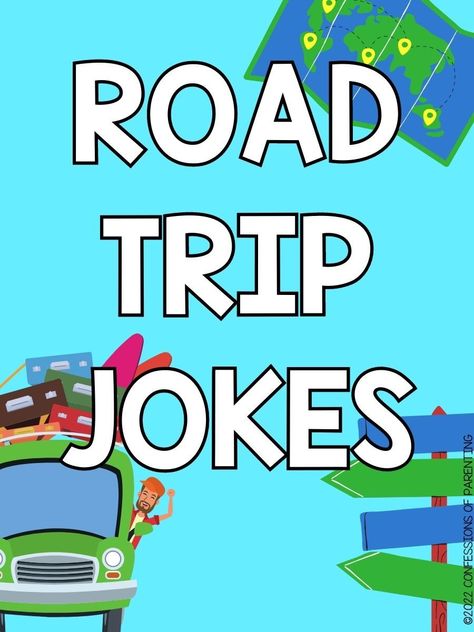 Looking for a way to make your next road trip more fun? Check out these side-splitting road trip jokes that will keep everyone in the car laughing all the way to your destination! On The Road Again Funny, Are We There Yet Road Trip, Road Trip Sayings, Road Trip Theme Party Decorations, Road Trip Memes Funny, Road Trip Goodie Bags For Adults, Road Trip Decorations, Road Trip Party Theme, Road Trip Vbs