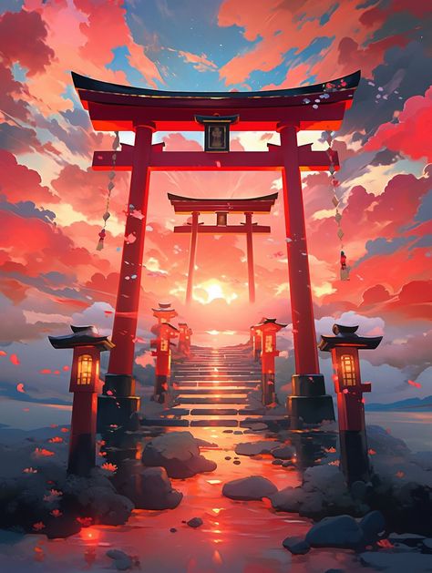 Japanese Background Art, Japanese Background Landscape, Japanese Fantasy Landscape, Japanese Traditional Building, Japan Background, Japanese Background, Japan Painting, Chinese Art Painting, Samurai Art